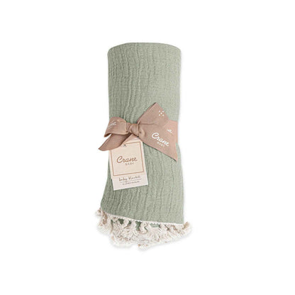 Crane Baby - 6 Layer Muslin Blanket Fern