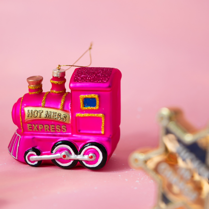 Chez Gagné - Hot Mess Express - Locomotive Train - Glass Blown Holiday Ornament