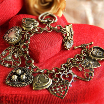 Joyería Sweet Romance - Todo mi amor - Pulsera con dije de corazón y medallón BR214