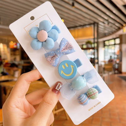 Girls cute hair clip set Kids floral Hair Clip Set of 5