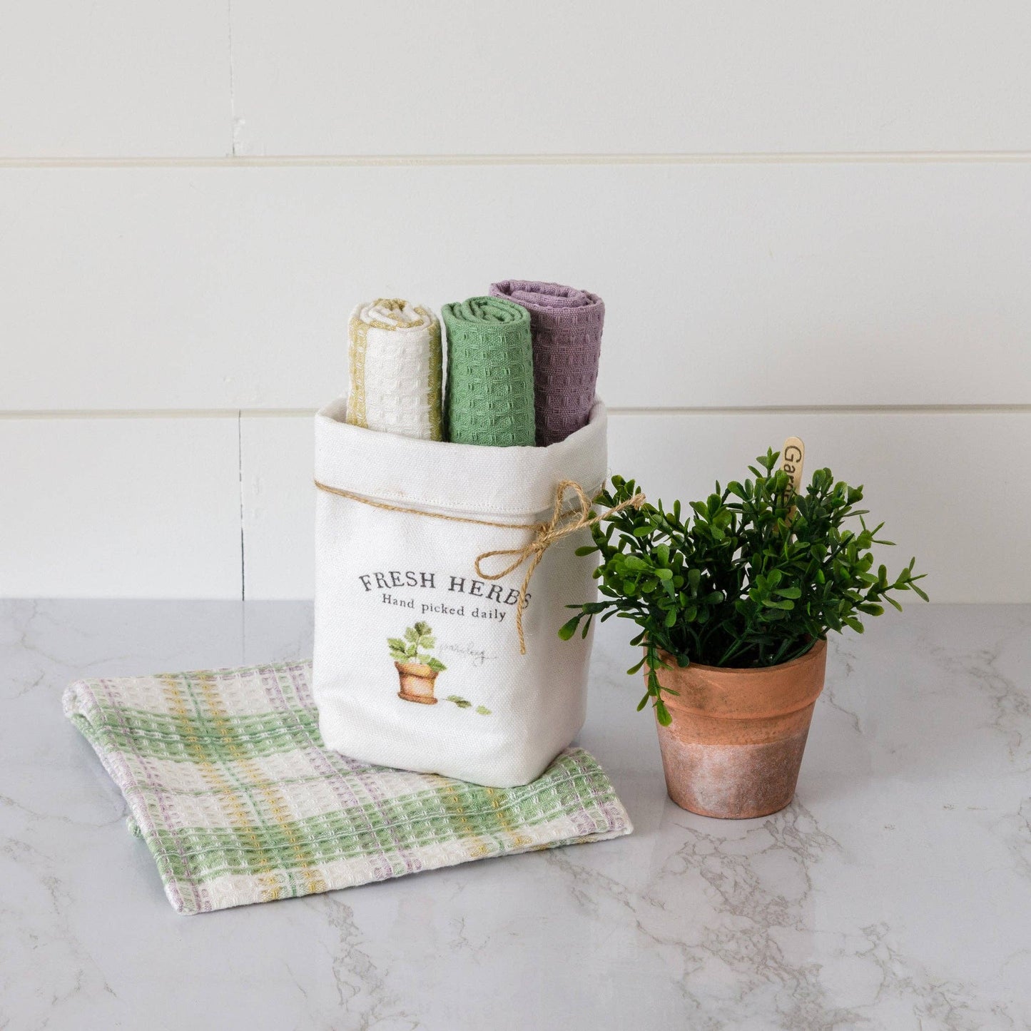 Dish Cloth Set  Fresh Herbs (Set Of 4)