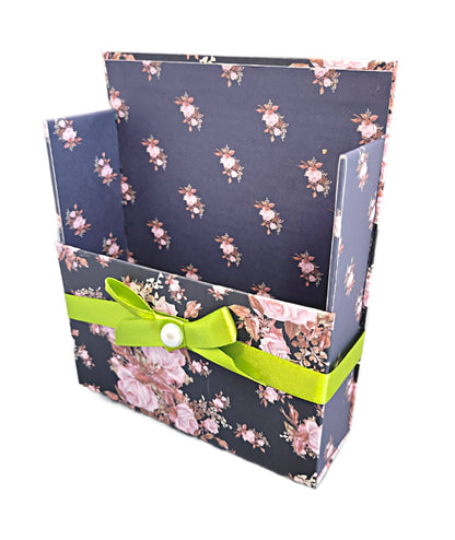 42-Pc Stationery Gift Box Set w/Desk Organizer, Pink & Black