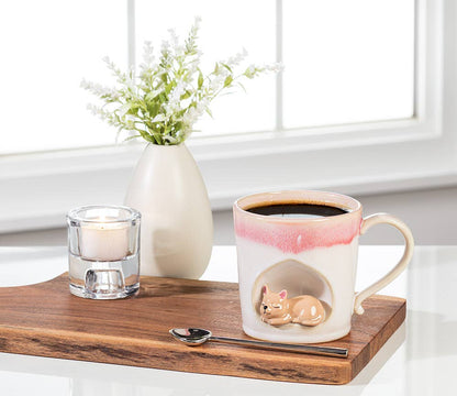 Ombre Taper Mug with Cat-4"H(14oz)