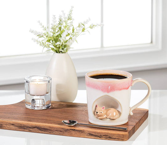Ombre Taper Mug with Cat-4"H(14oz)