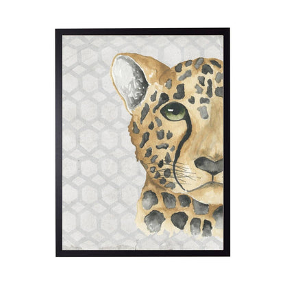 Watercolor Cheetah On Geometric Background