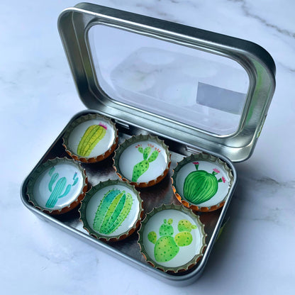 Cactus Magnets - Spring decor, Handmade & Eco-friendly
