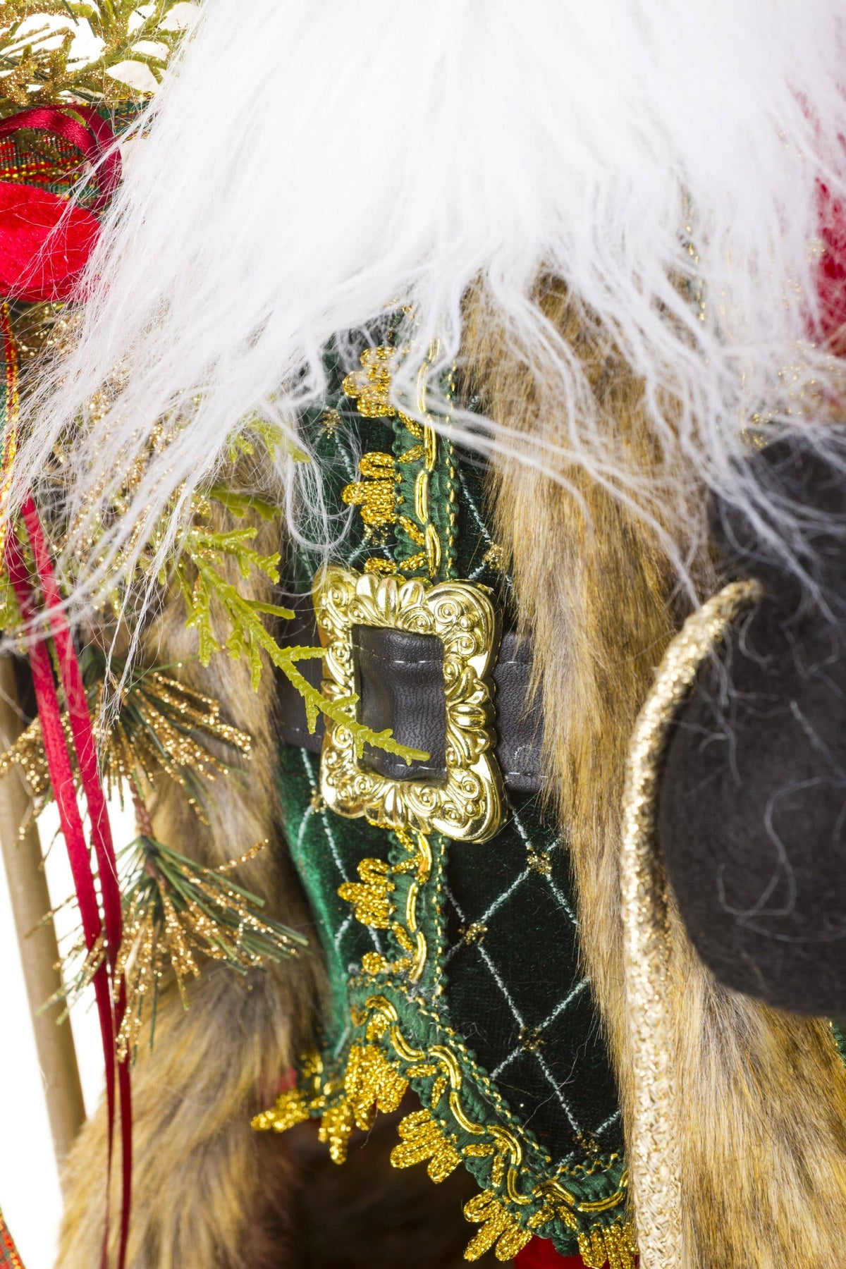 NEW-Red Furry Santa