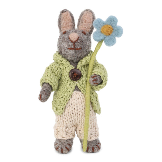 Gry and Sif - Grey Bunny w/Jacket, Pants & Blue Anemone with String