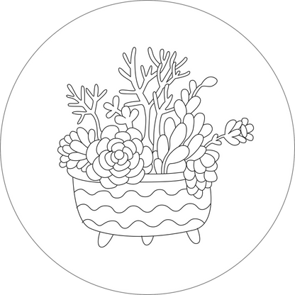 Blooms & Succulents Embroidery Pattern Transfers