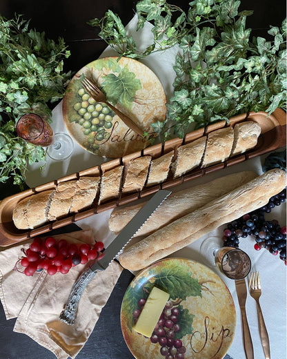 Baguette Board with Antler Bread Knife