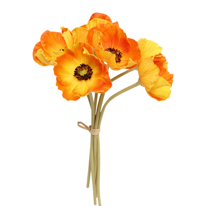 11" Real Touch Poppy-6 stems per bundle