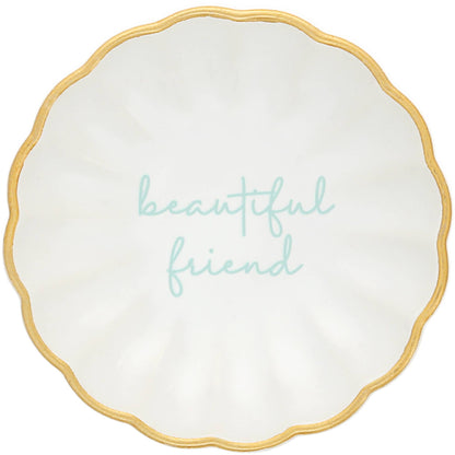 Beautiful Friend Trinket Dish and Earrings