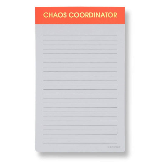 Coordinador del Caos - Bloc de notas rayado - Naranja neón - 65 páginas perforadas - 5x8