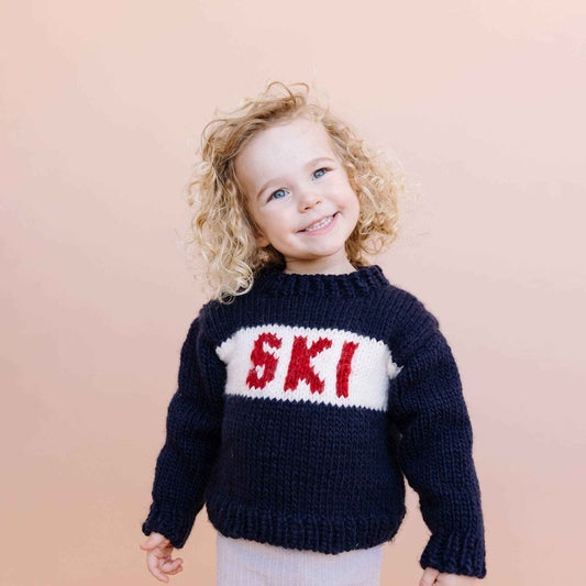 Ski Sweater Navy Baby Kids Snow Winter Pullover Holiday Gift: XS; 6-12M