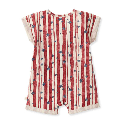Stars & Stripes Baby Boy Romper: NB