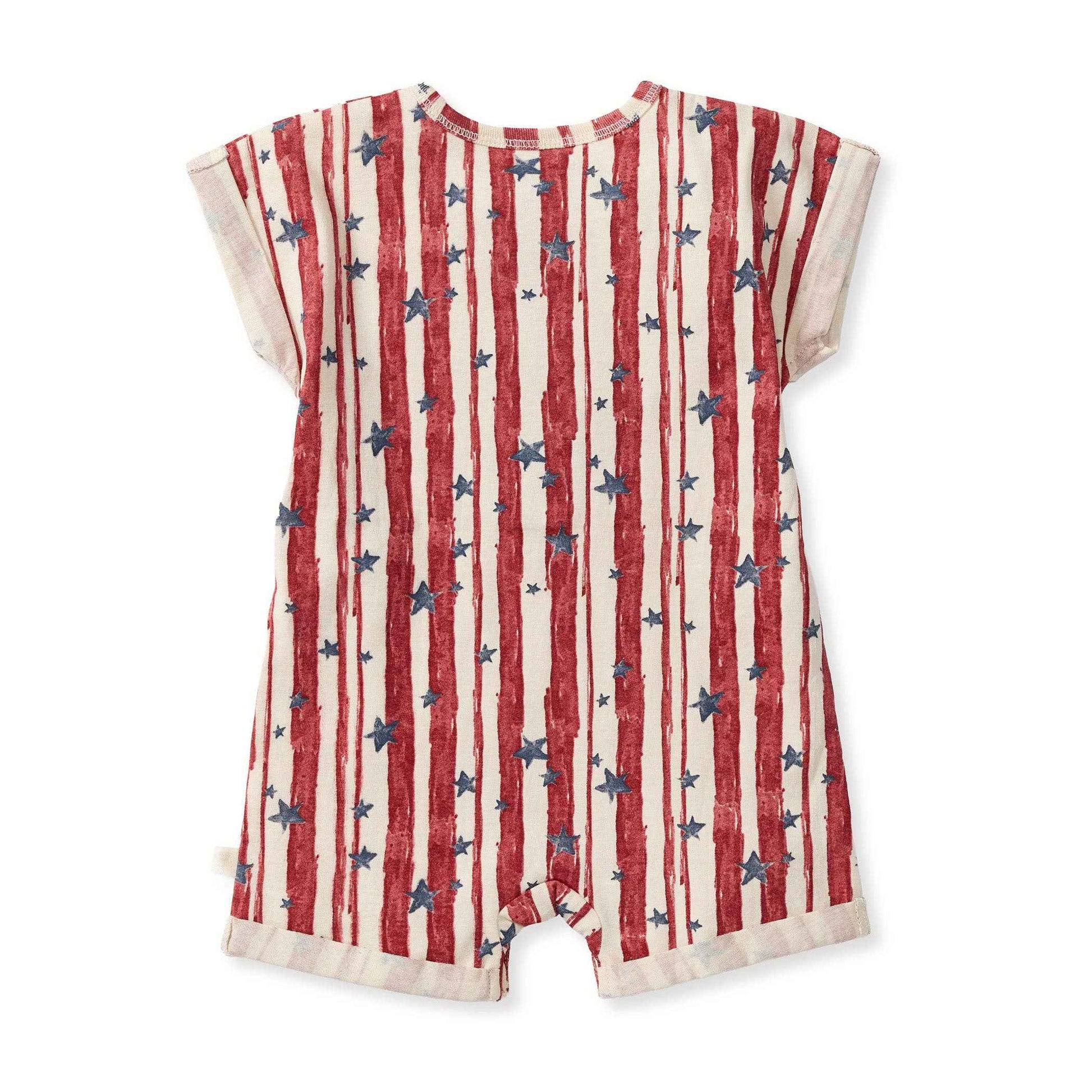 Stars & Stripes Baby Boy Romper: 6-9M