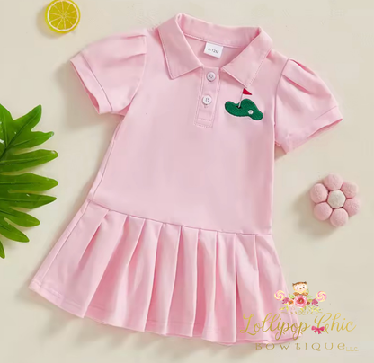 Toddler and Baby Girl Golf Pleated Dress : 2-3T