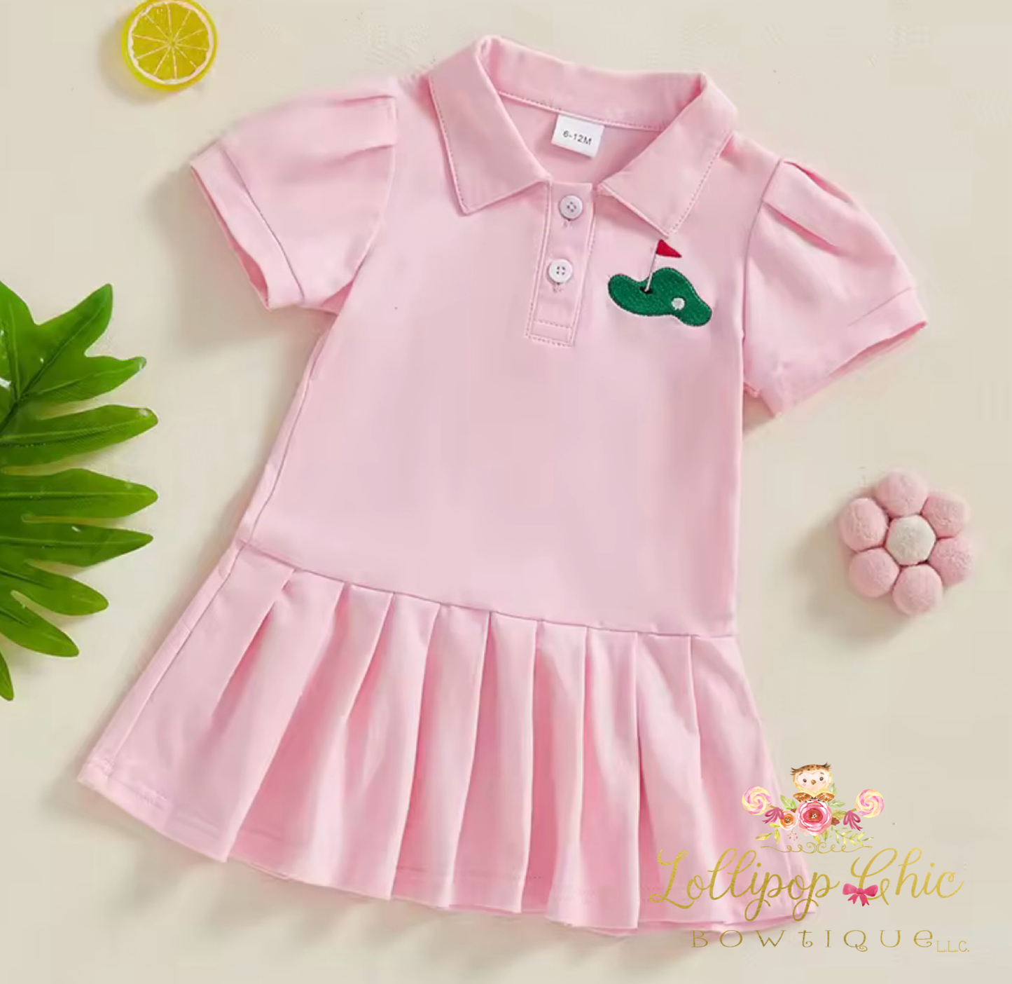 Toddler and Baby Girl Golf Pleated Dress : 18-24M