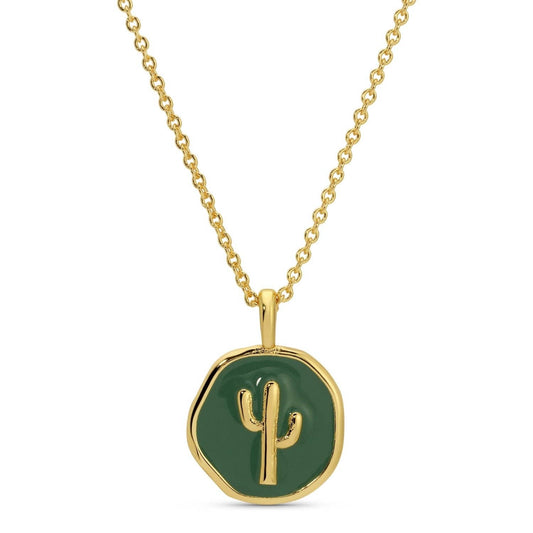 Tiny Cactus Pendant Necklace