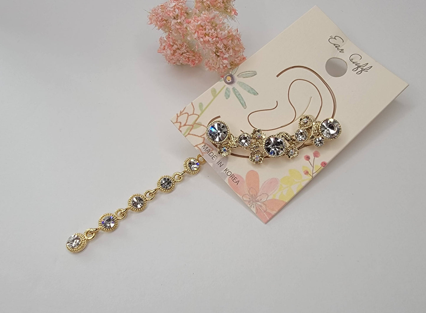 EAR CUFF WITH BAK DROP DANGLE EARRING..