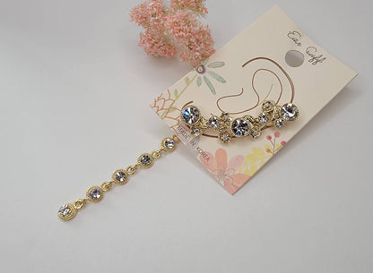 EAR CUFF WITH BAK DROP DANGLE EARRING..