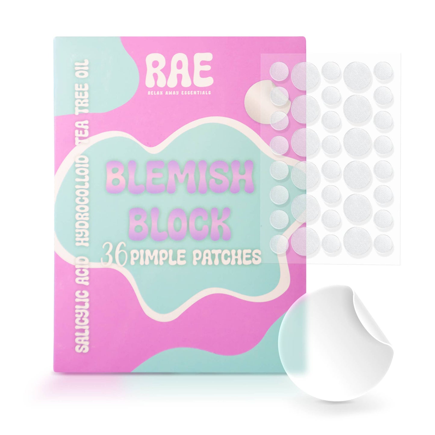 Relax Away Essentials - Pimple Patches | 36 Patches | Blemish Block | Acne Treatment