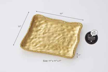 Square Serving Platter Gold