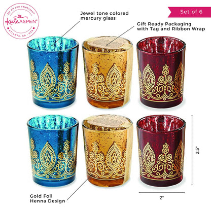 Kate Aspen - Indian Jewel Henna Votives - Assorted