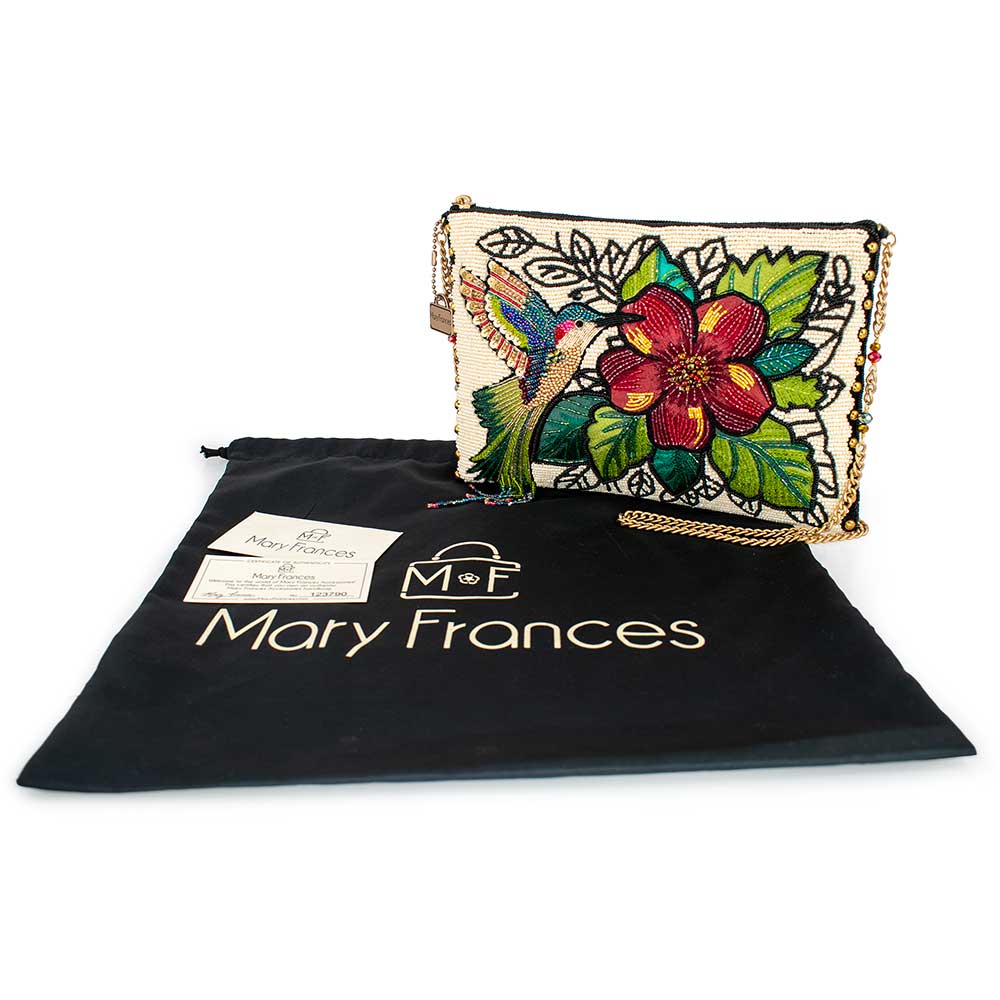 Mary Frances Accessories - Wing It Beaded Hummingbird Crossbody Clutch Beaded Handbag