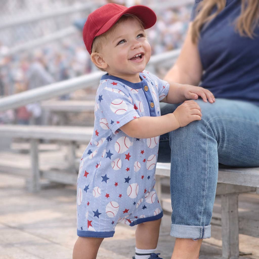 Grand Slam Baseball Bamboo Shorty Romper