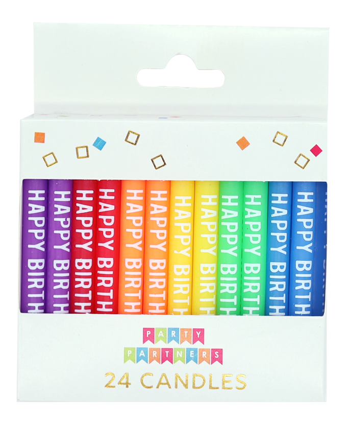 Happy Birthday Rainbow 24 Candles Set