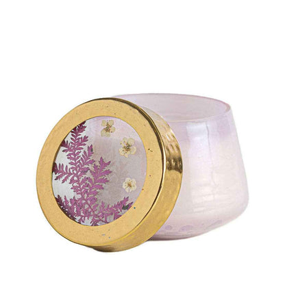 Petite Watercolor Pressed Floral Candle - Blackberry Coconut
