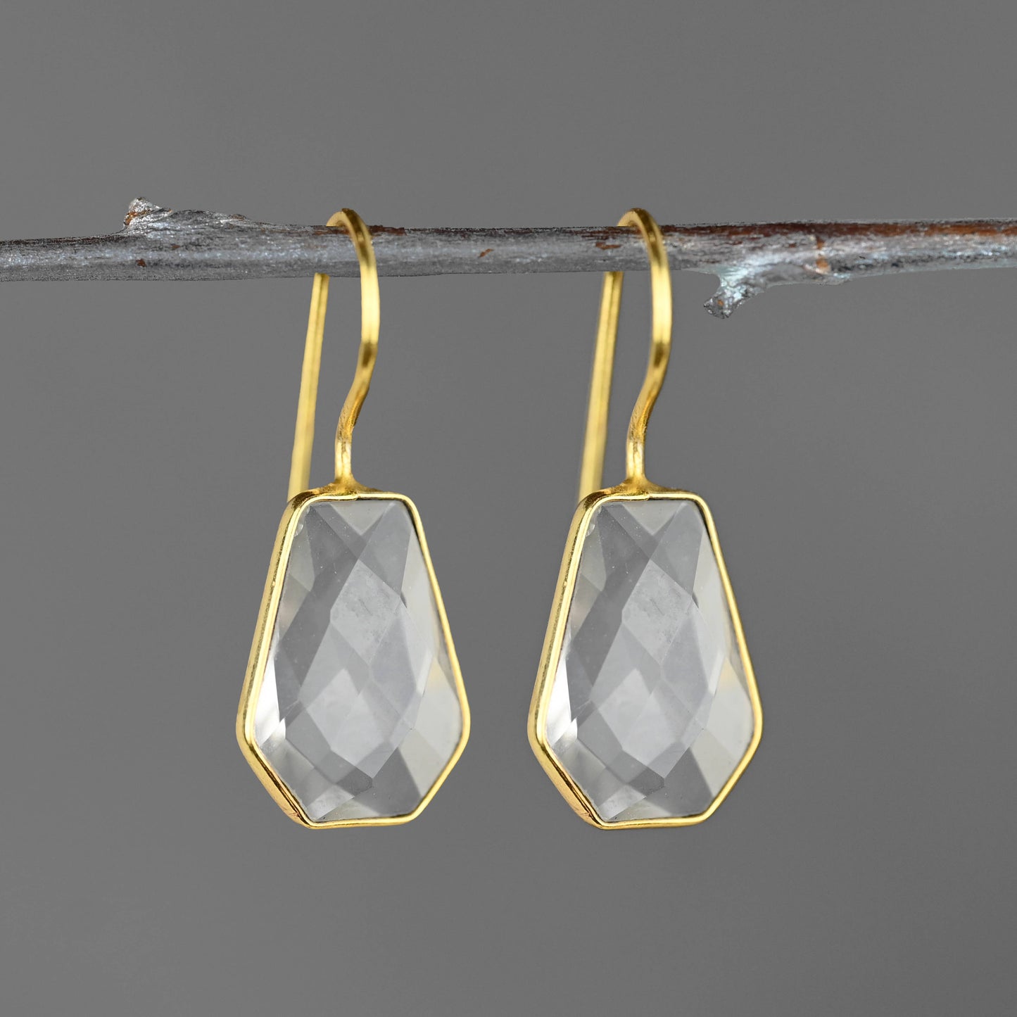 Classic Crystal Trapezoid Earwire Earrings