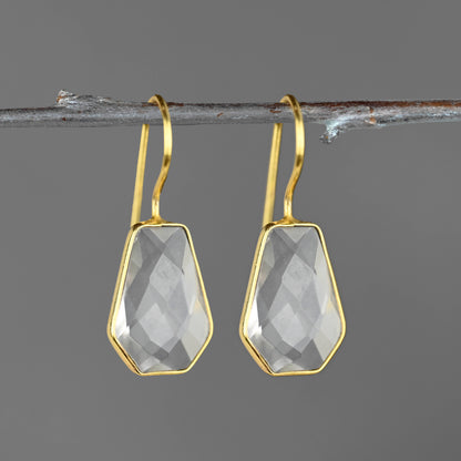 Classic Crystal Trapezoid Earwire Earrings