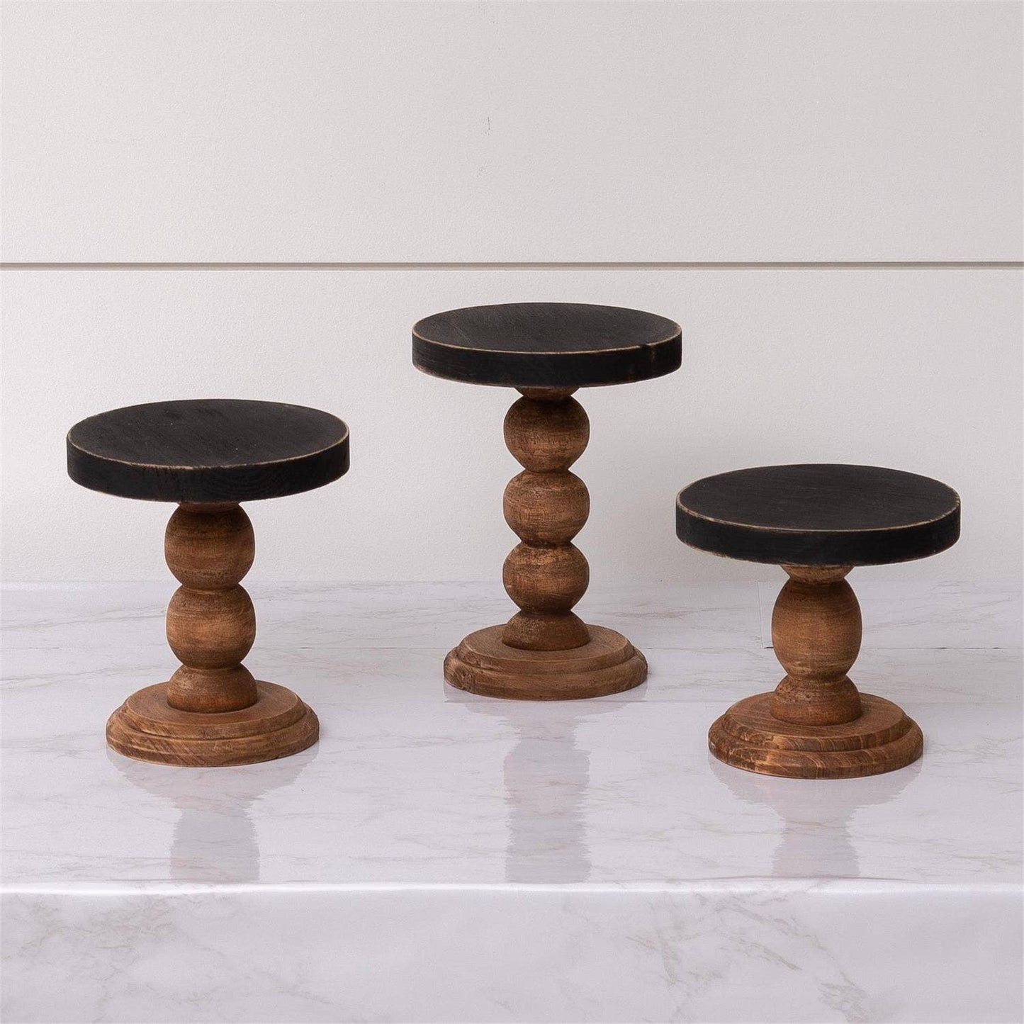 Mini Risers - Black Top Wood Base