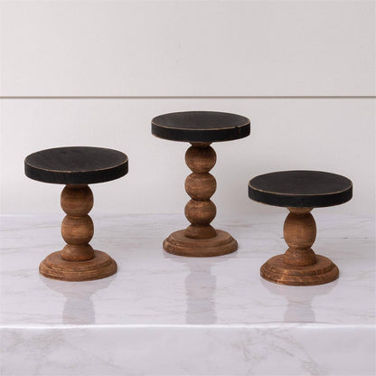 Mini Risers - Black Top Wood Base