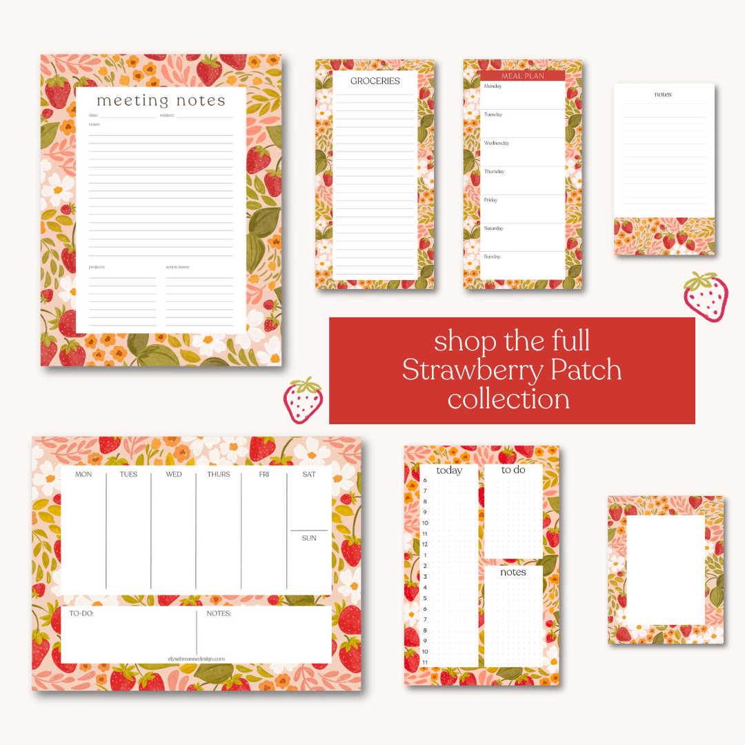 Strawberry Patch Meeting Notes Notepad