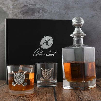 Golf Decanter Set with Pair Glasses (3 PCS SET)