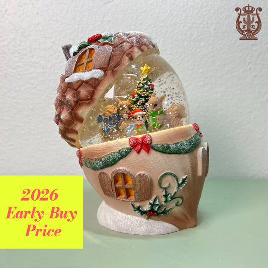 6.5” LED Lighted Acorn Holiday Water Lantern Globe