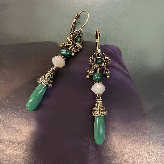 Vintage Jadeite Drop Earrings