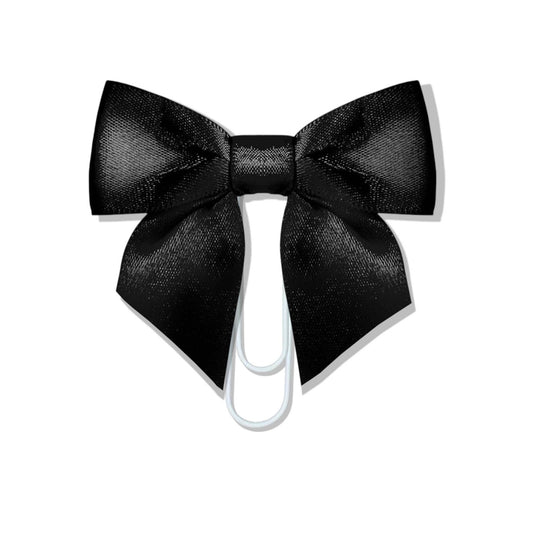 Dabble Doll - Bow Paper Clip Bookmark - Pink & Black