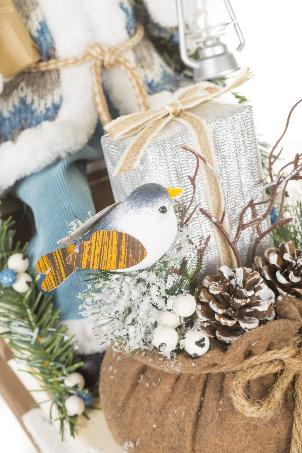 Blue-Gray Santa Figurine
