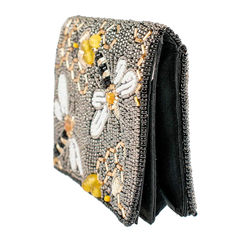 Mary Frances Accessories - Wallets - Beaded Small Expandable Wallet-Bee Awesome