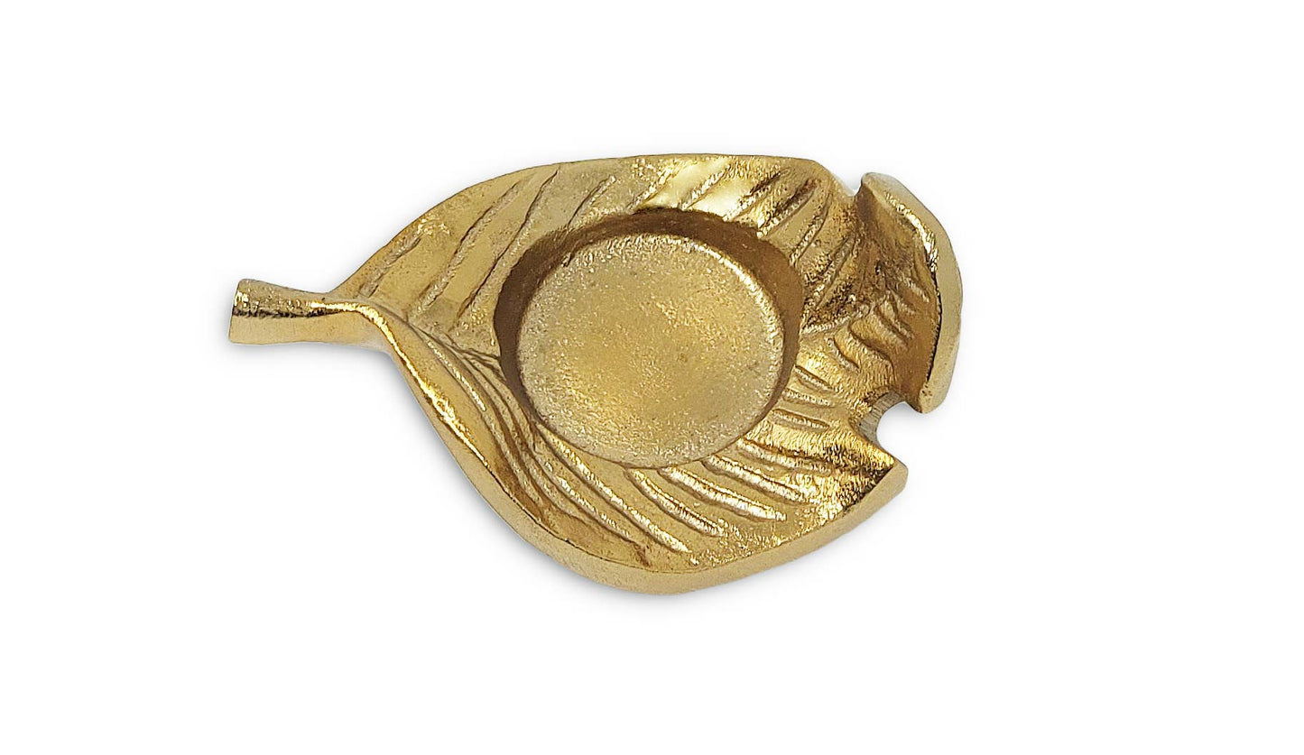 Gold Leaf Tea Light Holder
