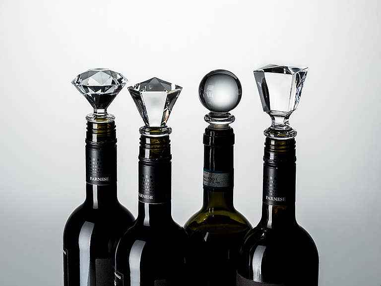 Round Cut Gem Bottle Stopper-3"H
