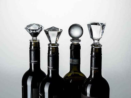 Round Cut Gem Bottle Stopper-3"H