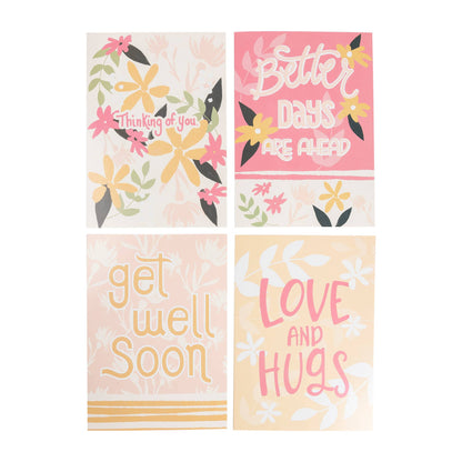 Divinity Boutique - Boxed Cards: 12CT Get Well - Yellow & Peach Floral
