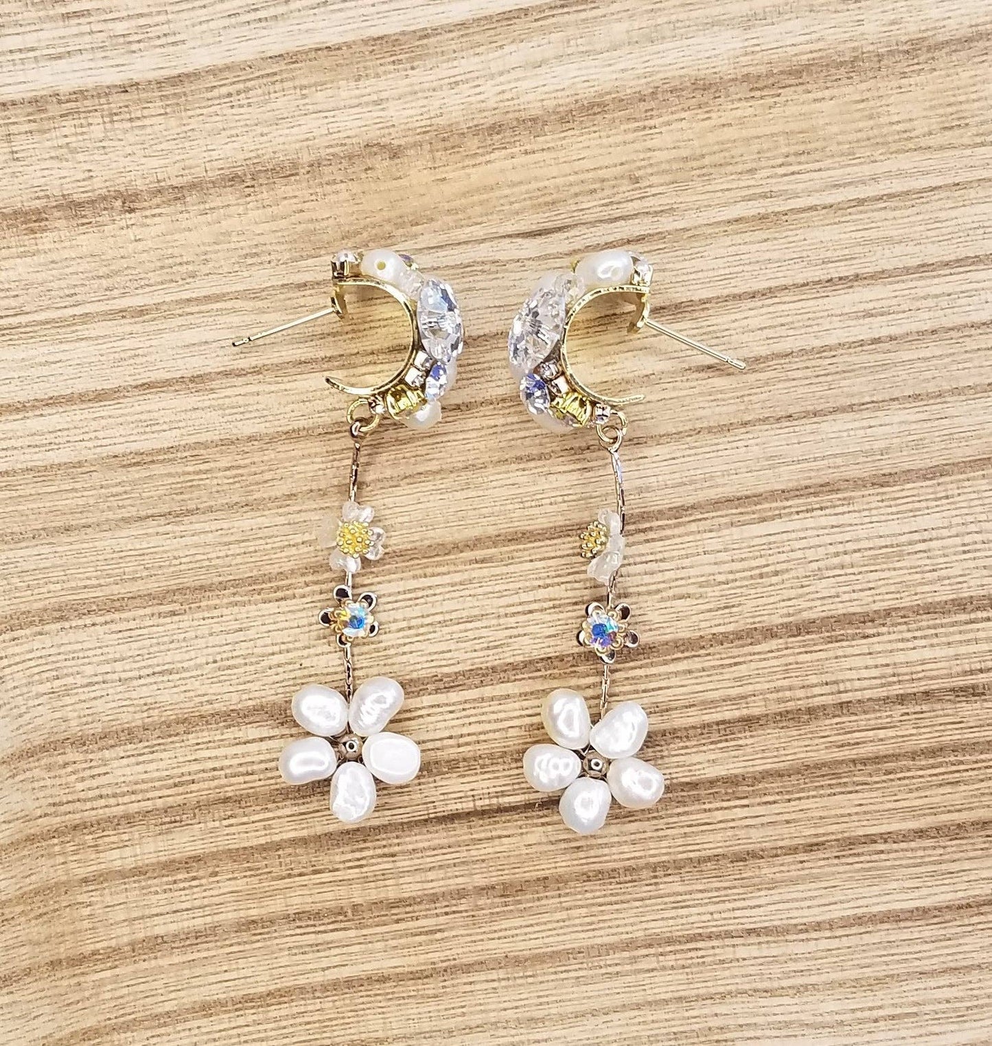 Handmade Flower Decor Drop Earrings