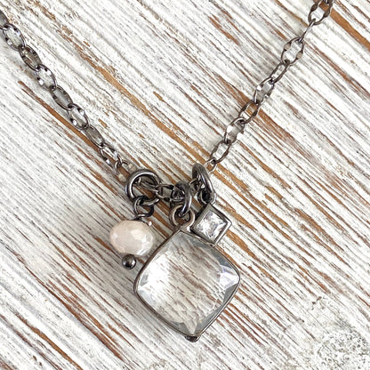 Moonstone semi precious crystal necklace