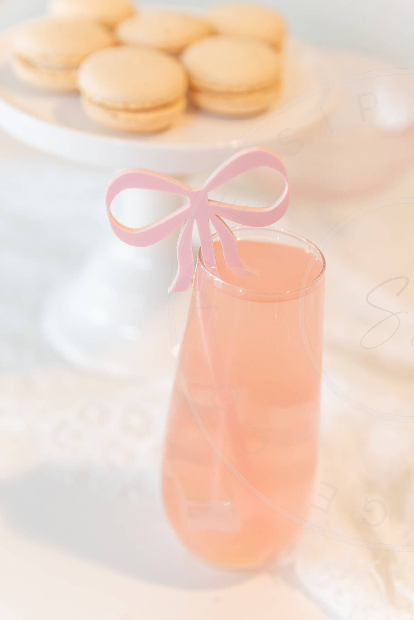 The Sip Social Co Pink Bow Cut Out Swizzle Stir Sticks